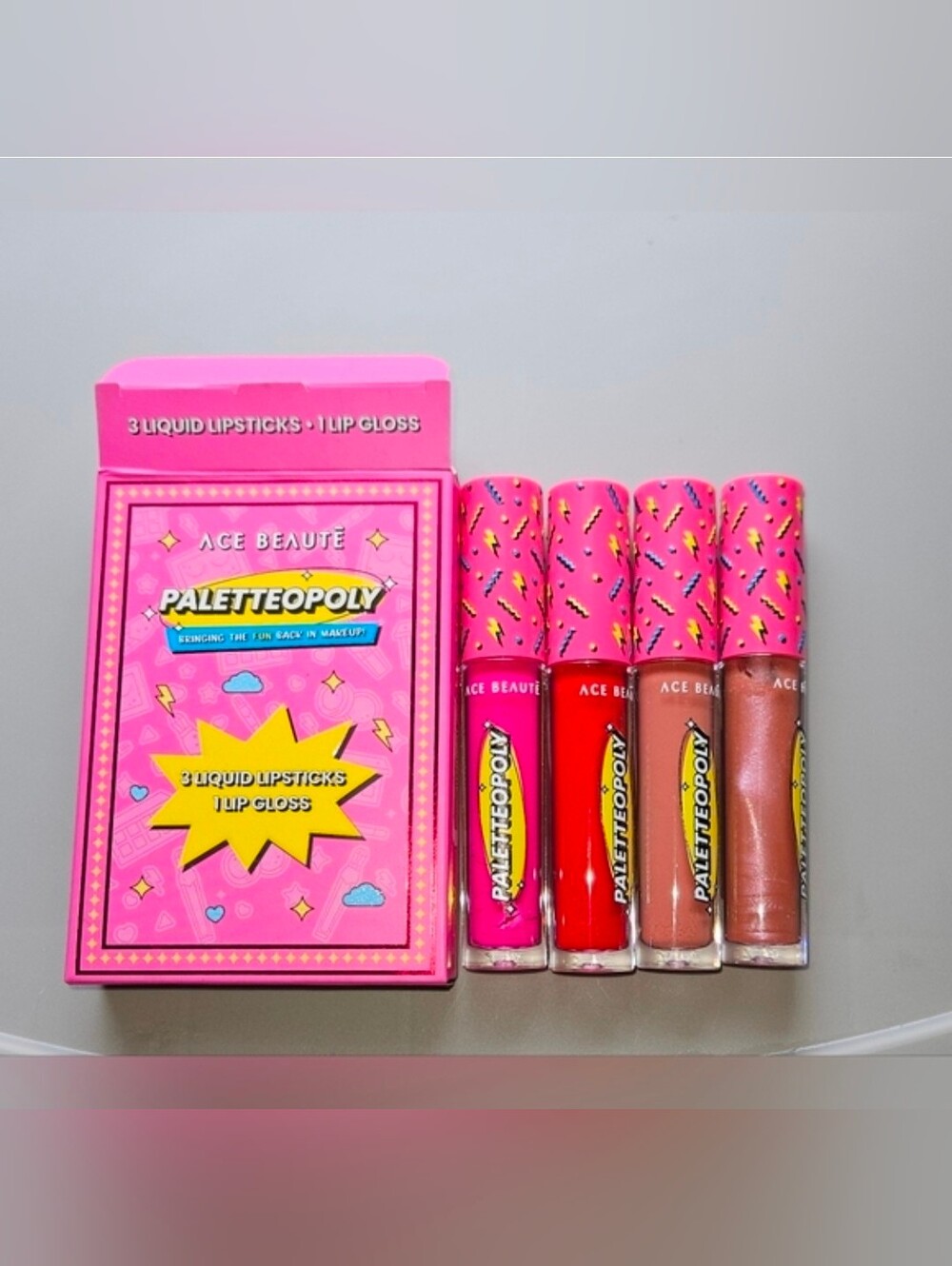Ace Beaute Paletteopoly Lipstick Set - 3 Lipsticks & 1 Lip Gloss BNIB